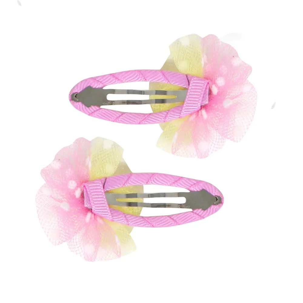 HCG184 PINK MESH HAIR CLIP