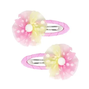 HCG184 PINK MESH HAIR CLIP
