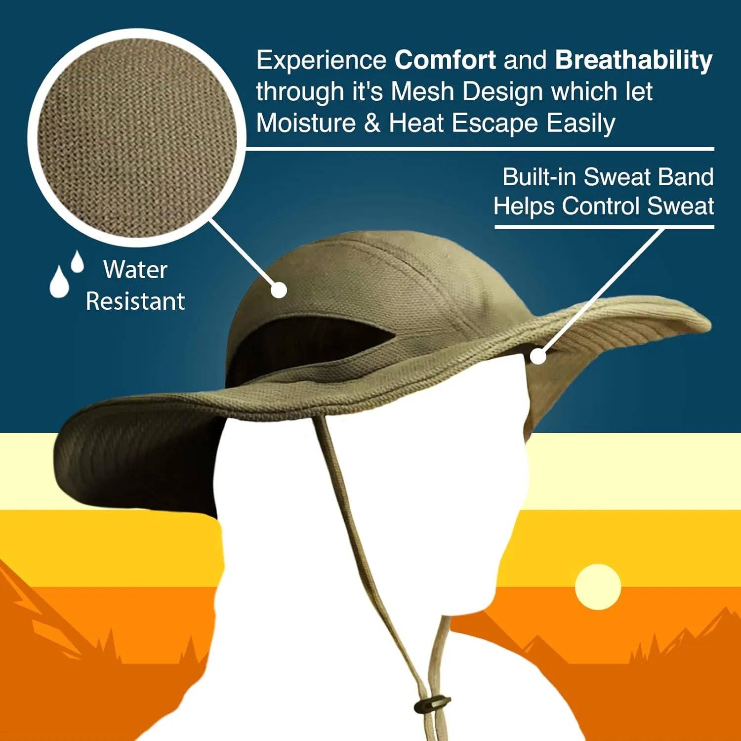 Helmet Hat - Hat Under Helmet Sweat Wicking, Lightweight Breathable Sun Protection UPF 50 Hat for Men and Women