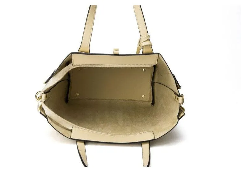 High Quality PU Leather Fashion Elegant Fringe Handbag - Apricot
