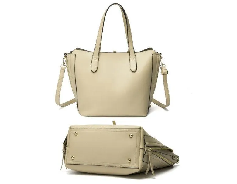 High Quality PU Leather Fashion Elegant Fringe Handbag - Apricot