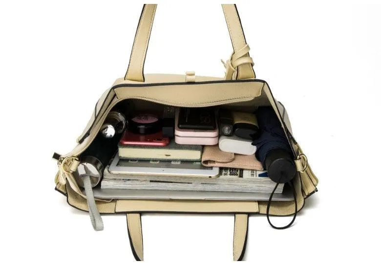 High Quality PU Leather Fashion Elegant Fringe Handbag - Apricot