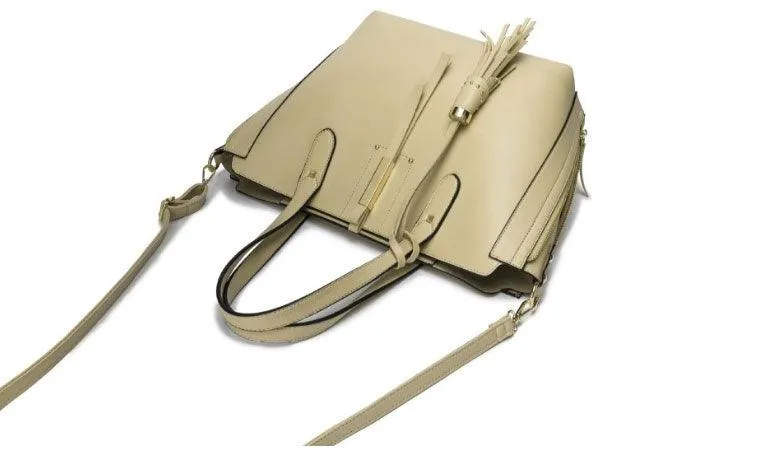 High Quality PU Leather Fashion Elegant Fringe Handbag - Red