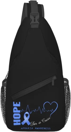 Hope For A Cure Apraxia Awareness Crossbody Bags For Women Men Chest Backpack Gym Shoulder Bag Travel Outdoor Sports Casual Crossbody Bags