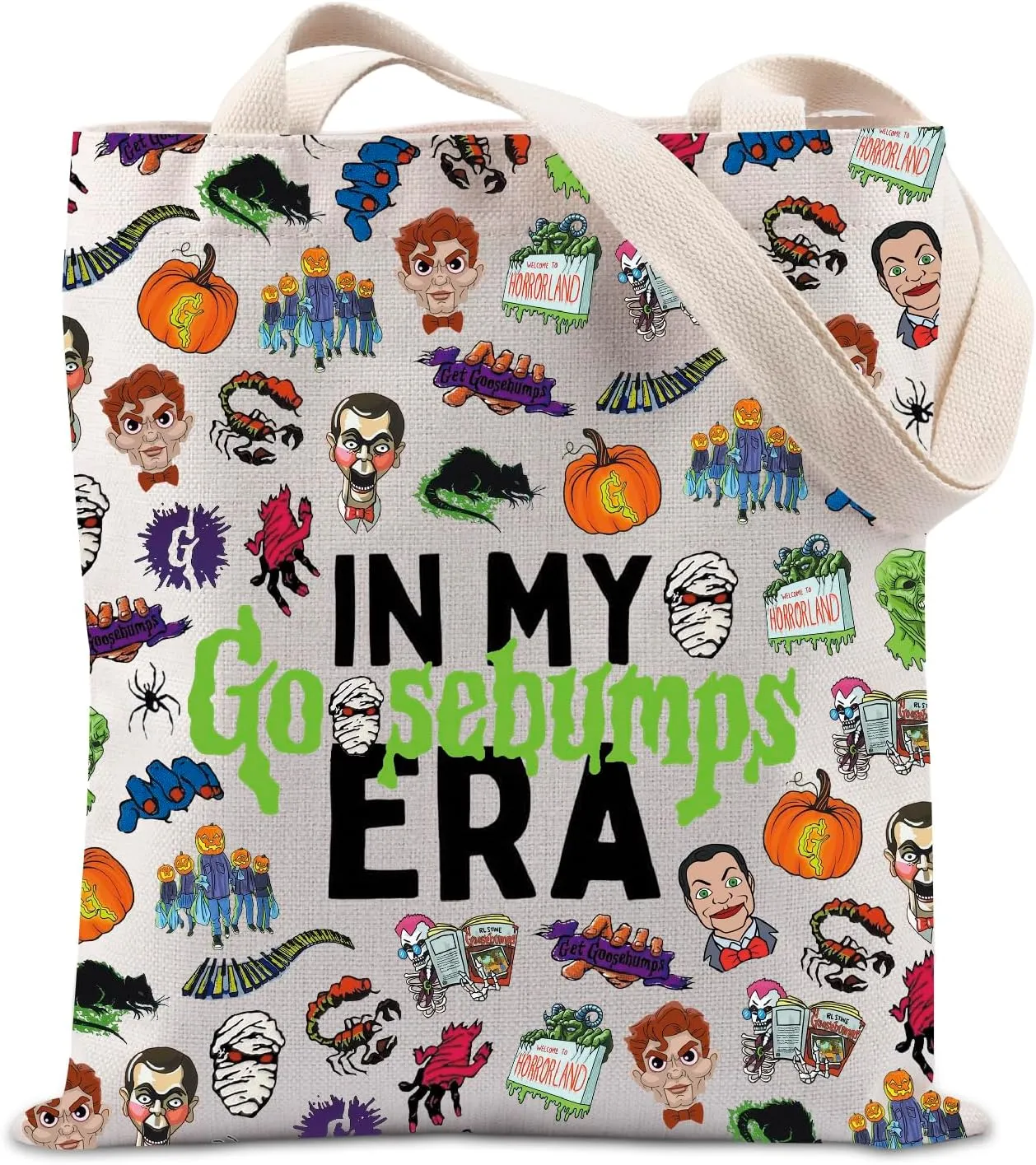 Horror Mask Gift for Mystery Books Lover - Halloween Party Terror Tote Bag