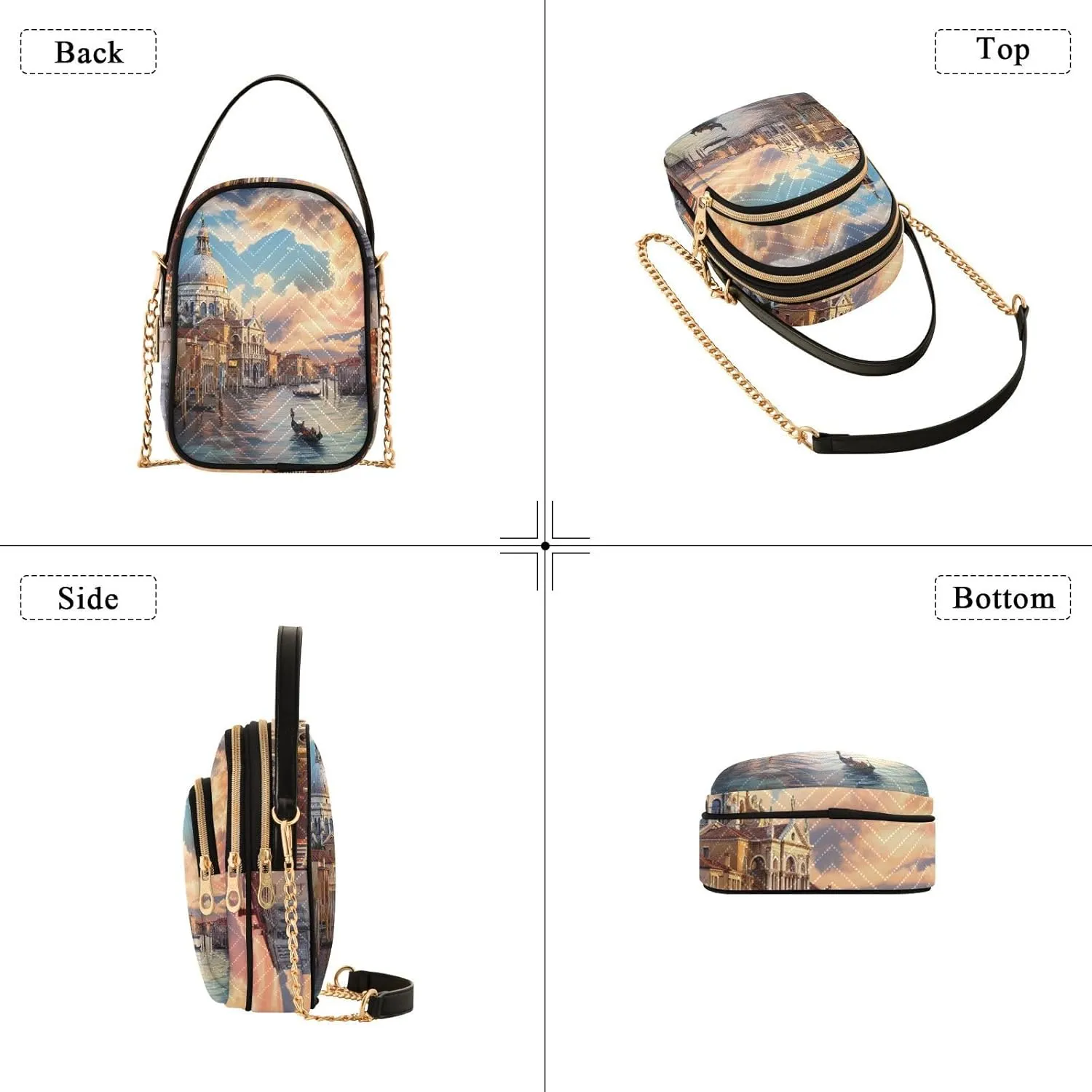 Houses on each Side of the Water Women's Crossbody Handbags, Fashion Crossbody Bag Phone Purses with Crossbody Strap