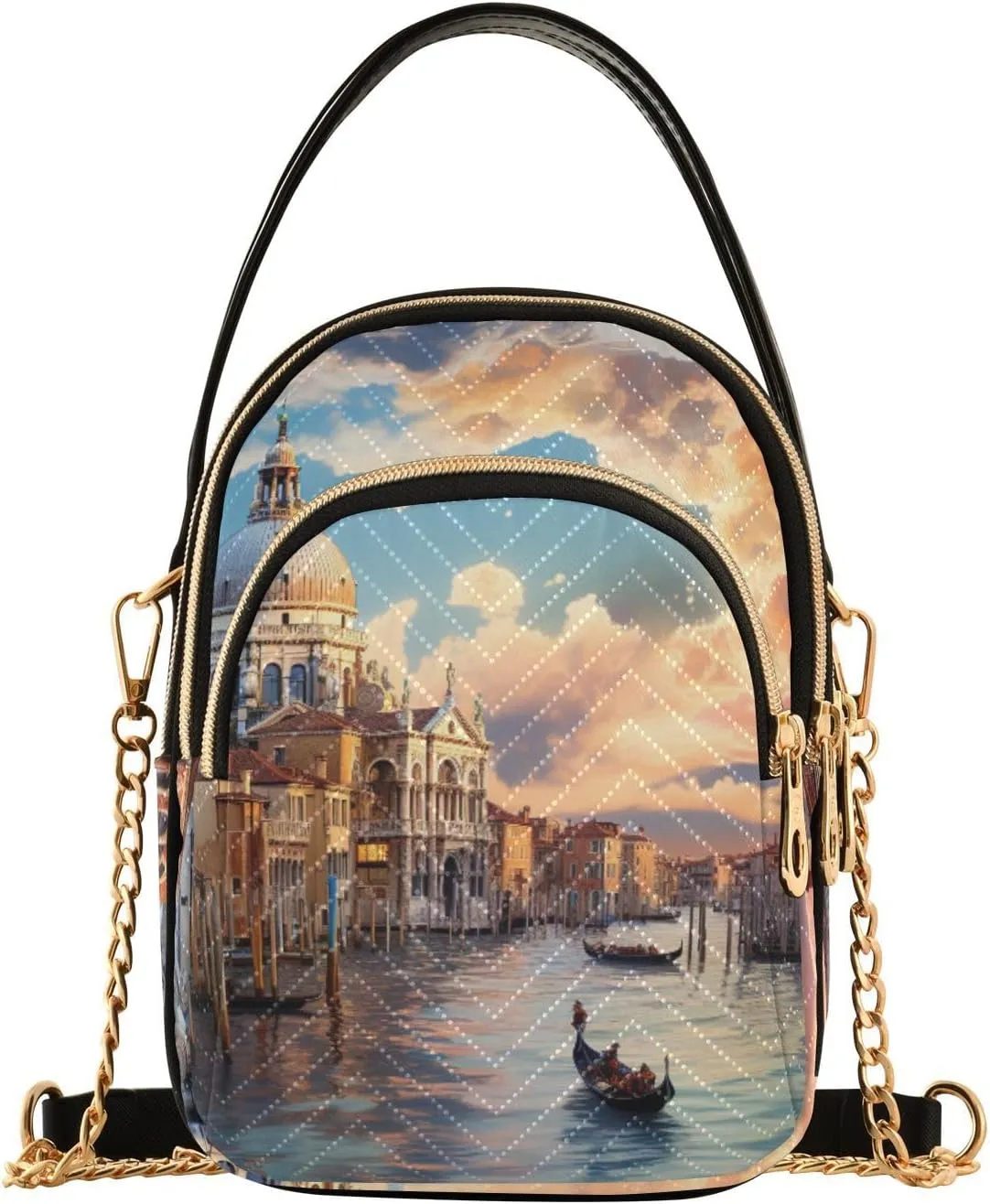 Houses on each Side of the Water Women's Crossbody Handbags, Fashion Crossbody Bag Phone Purses with Crossbody Strap