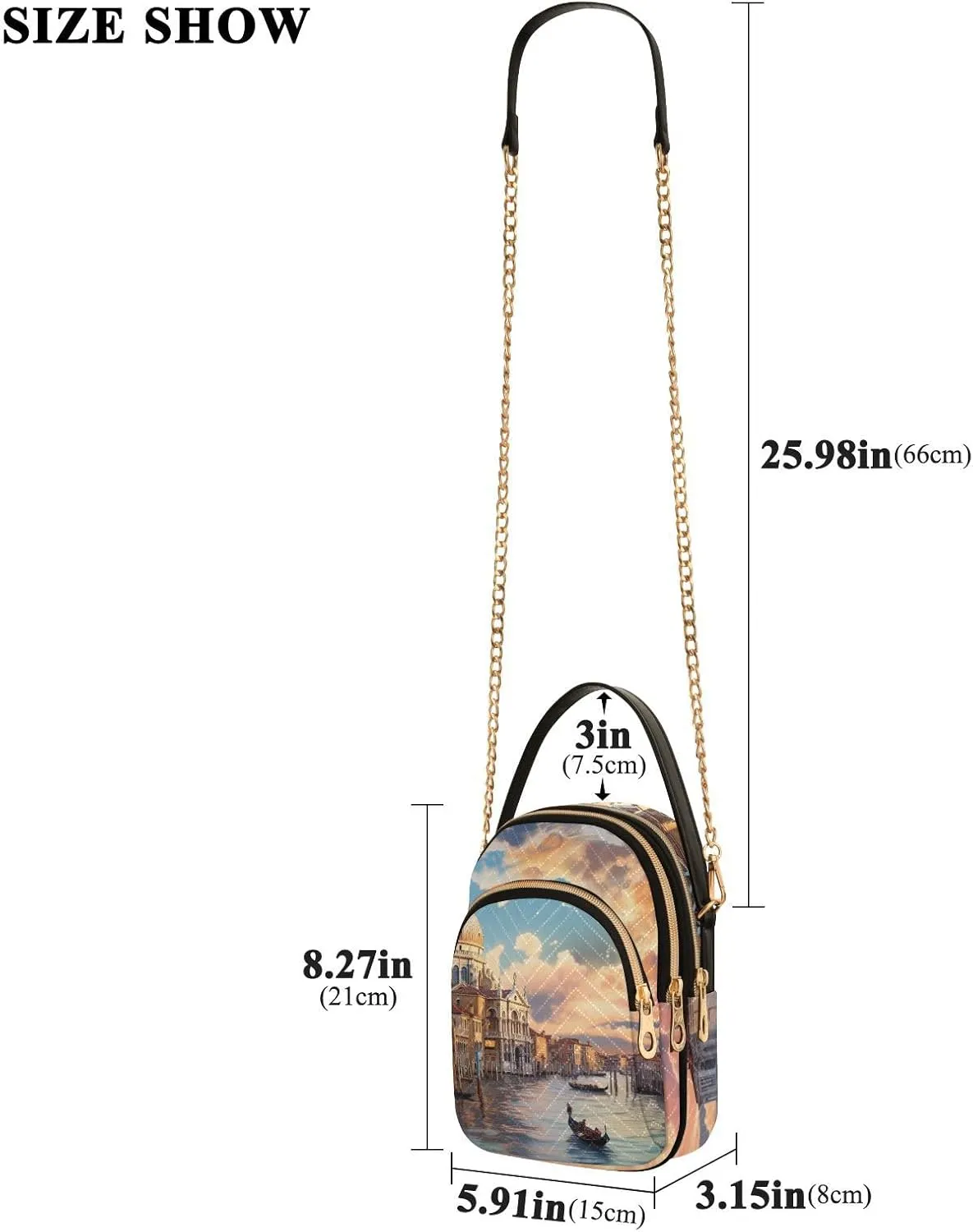 Houses on each Side of the Water Women's Crossbody Handbags, Fashion Crossbody Bag Phone Purses with Crossbody Strap