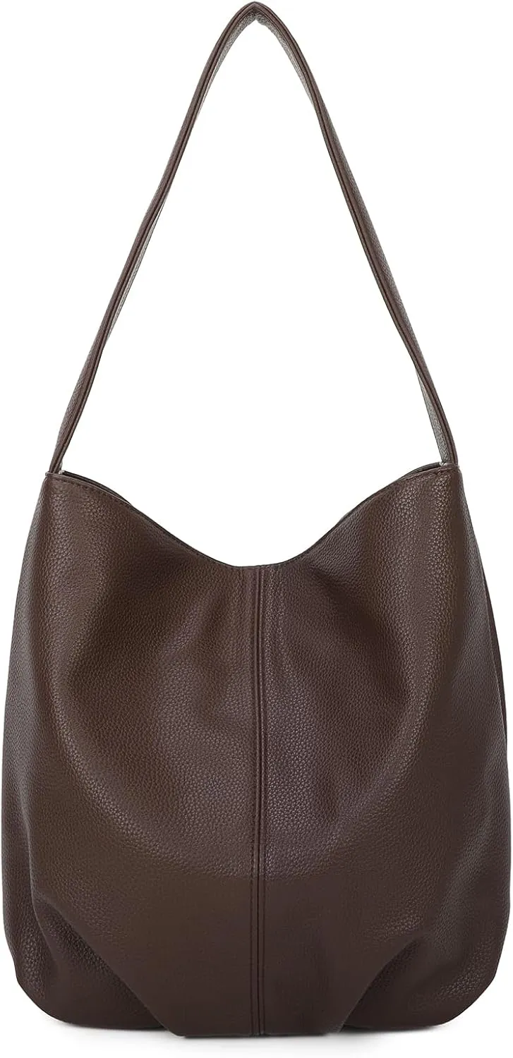 I IHAYNER Soft Leather Bucket Tote Purse for Women Ladies Hobo Shoulder Bag and Handbag