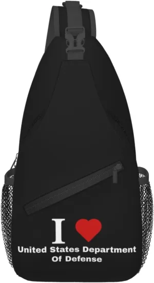 I love United States Department Of Defense Crossbody Bags For Women Men Chest Backpack Gym Shoulder Bag Travel Outdoor Sports Casual Crossbody Bags