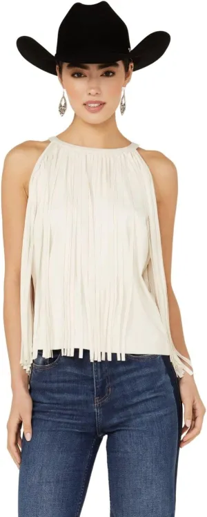 Idyllwind Women's Madie Faux Suede Fringe Tank - IWSP24K1-IV Medium US Ivory