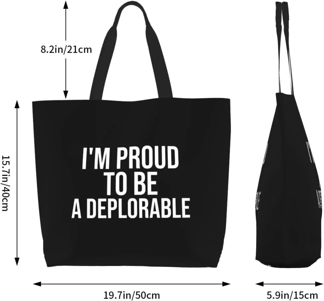 I'M Proud To Be A Deplorable Women'S Lightweight Canvas Handbag Reusable Shopping Bag