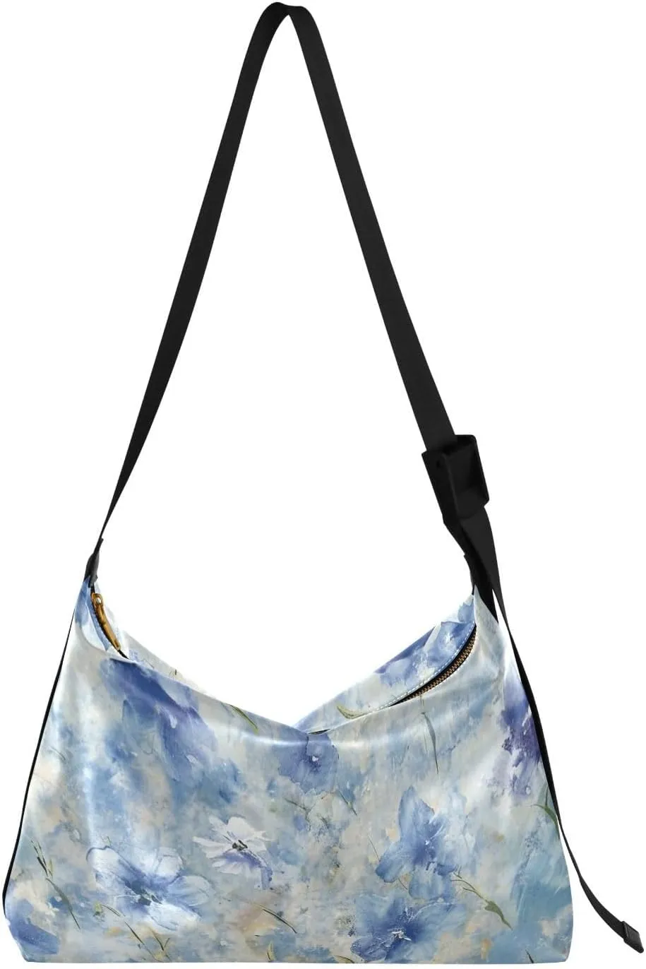 Innocent Blue Crushed Flower Unisex Cute Crossbody Bags Waterproof Mens Shoulder Bags Crossbody Fashion Waist Packs