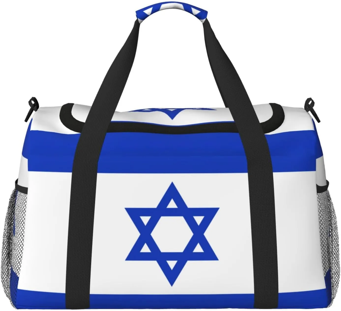 Israeli flag print Large Canvas Travel Duffel Bag Weekender Bags for Women Overnight Bag Carry On Tote Bag