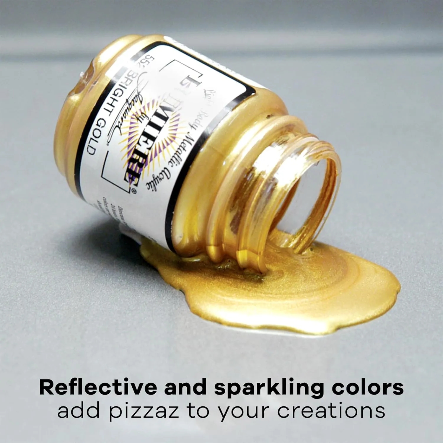 Jacquard Lumiere 8oz Fabric Paint Pearlescent Emerald - Metallic Paint for Fabric, Leather, Canvas, Paper and Wood - Light-bodied Metallic Acrylic Paint - Lightfast & Vibrant Metallic Acrylic Paints