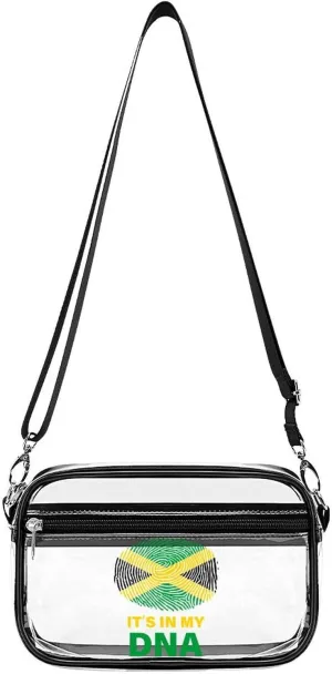 Jamaican It's in My DNA Clear Purse Messenger Bag Crossbody Bags with Adjustable Shoulder Strap Front Pocket