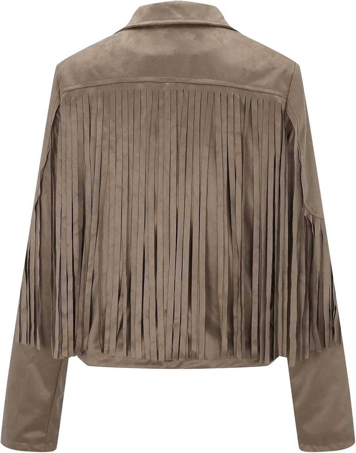 JEGULV Fashion Fringe Vest for Women,Womens Sleeveless Suede Faux Tassels Cardigans Ethnic Open Front Western Cowgirl Tops