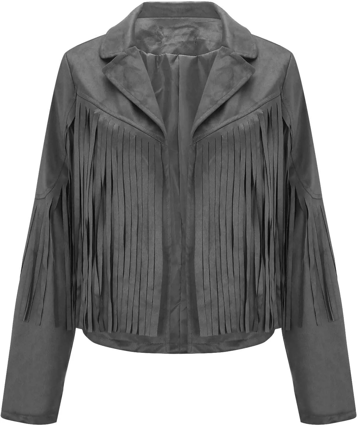 JEGULV Fashion Fringe Vest for Women,Womens Sleeveless Suede Faux Tassels Cardigans Ethnic Open Front Western Cowgirl Tops