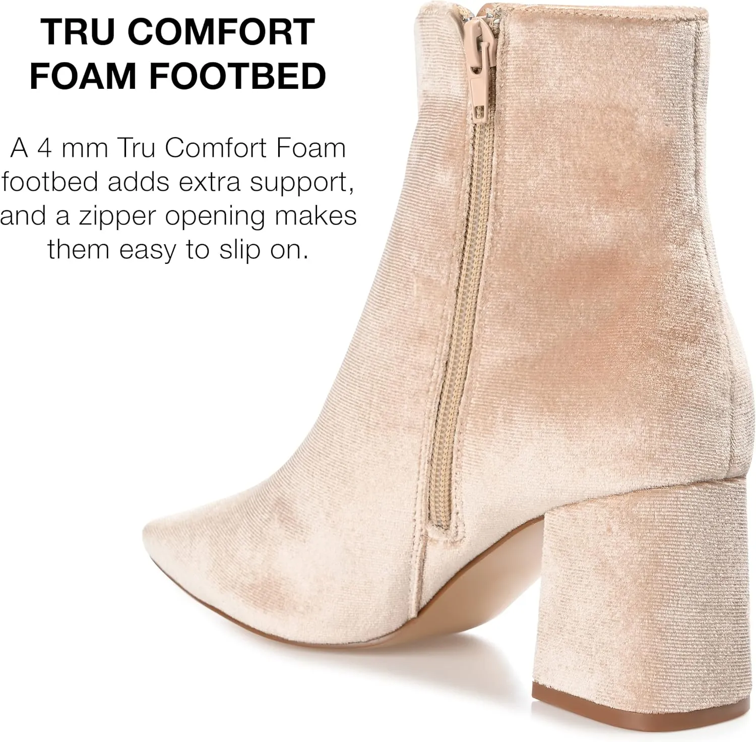 Journee Collection Womens Hazara Velvet Cushioned Footbed Ankle Boots