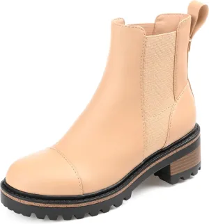 Journee Collection Womens MIRETTE Block Heel Leather Motorcycle Boots