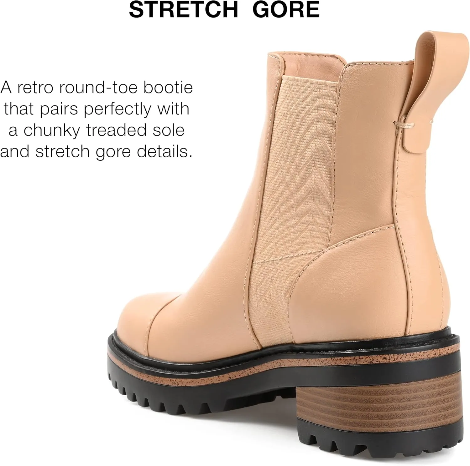 Journee Collection Womens MIRETTE Block Heel Leather Motorcycle Boots