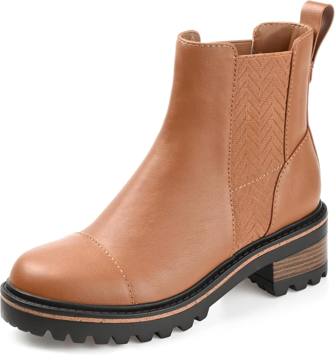 Journee Collection Womens MIRETTE Block Heel Leather Motorcycle Boots