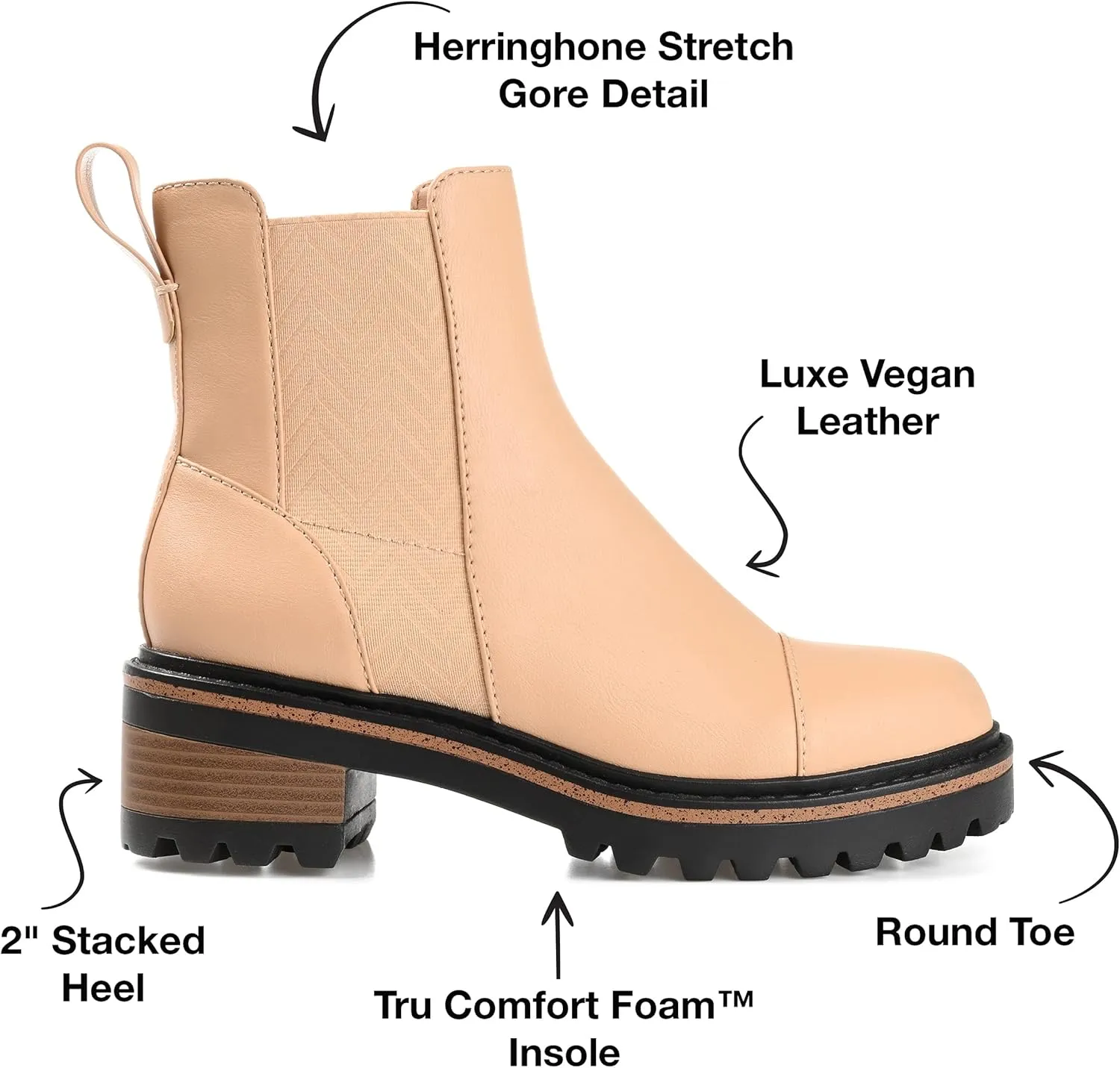 Journee Collection Womens MIRETTE Block Heel Leather Motorcycle Boots
