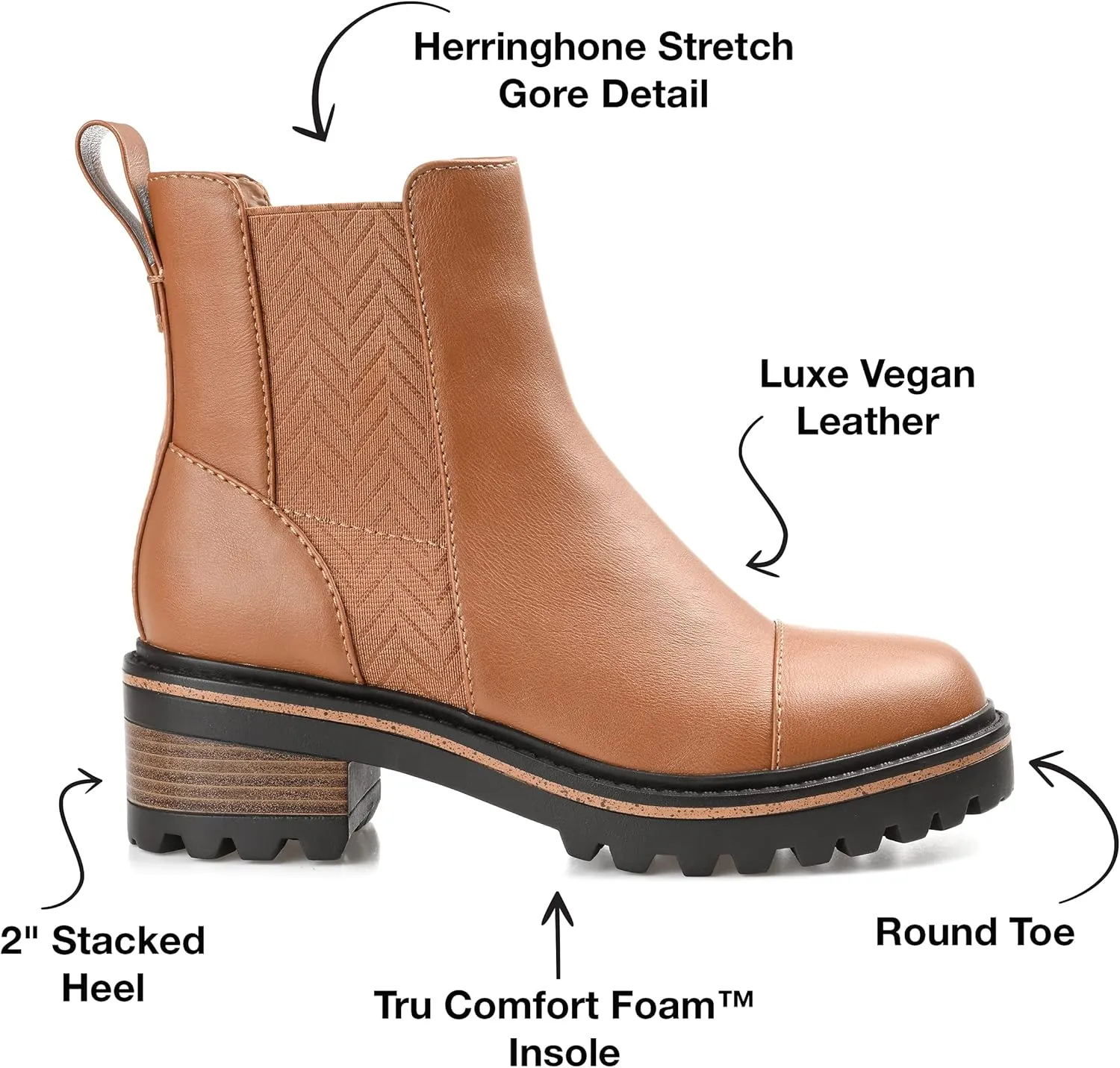 Journee Collection Womens MIRETTE Block Heel Leather Motorcycle Boots