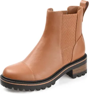 Journee Collection Womens MIRETTE Block Heel Leather Motorcycle Boots
