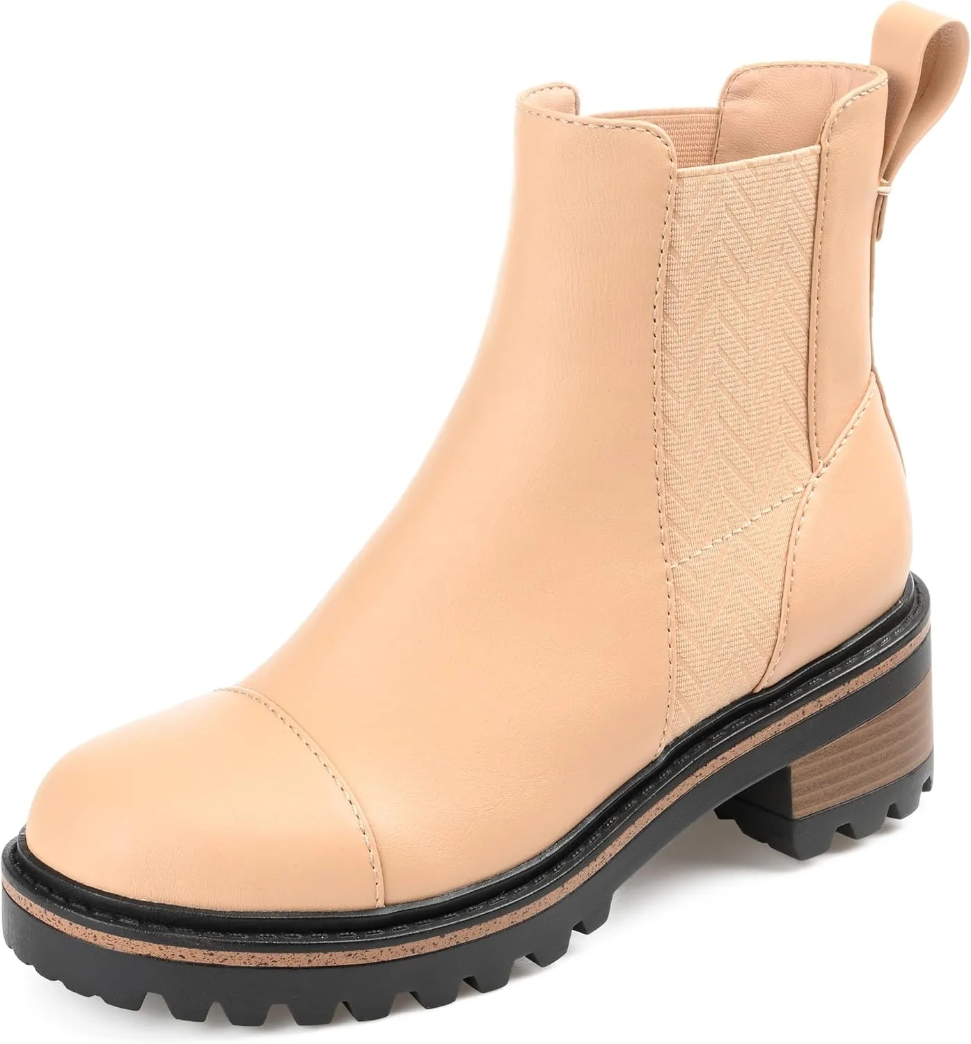 Journee Collection Womens MIRETTE Block Heel Leather Motorcycle Boots