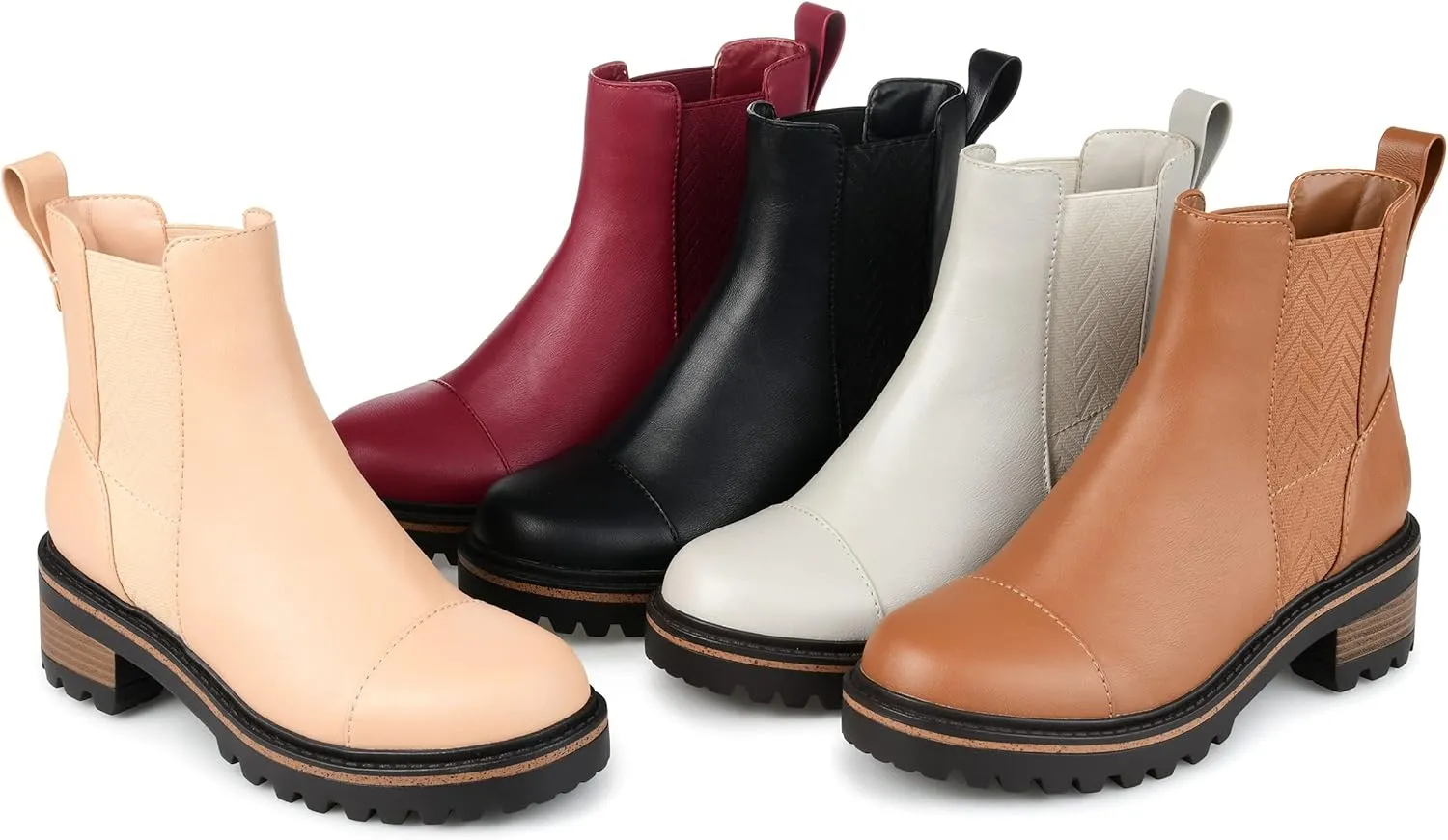 Journee Collection Womens MIRETTE Block Heel Leather Motorcycle Boots
