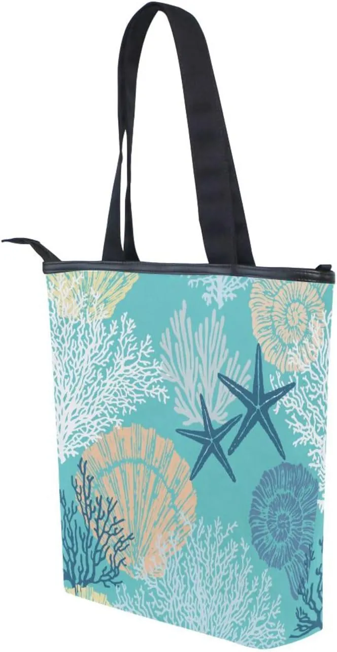 JSTEL Canvas Tote Bag for Women with Zipper Pocket,Canvas Tote Purse Gym Tote Bag Shopping Tote Bag
