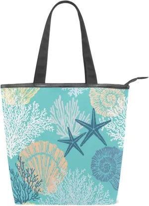 JSTEL Canvas Tote Bag for Women with Zipper Pocket,Canvas Tote Purse Gym Tote Bag Shopping Tote Bag