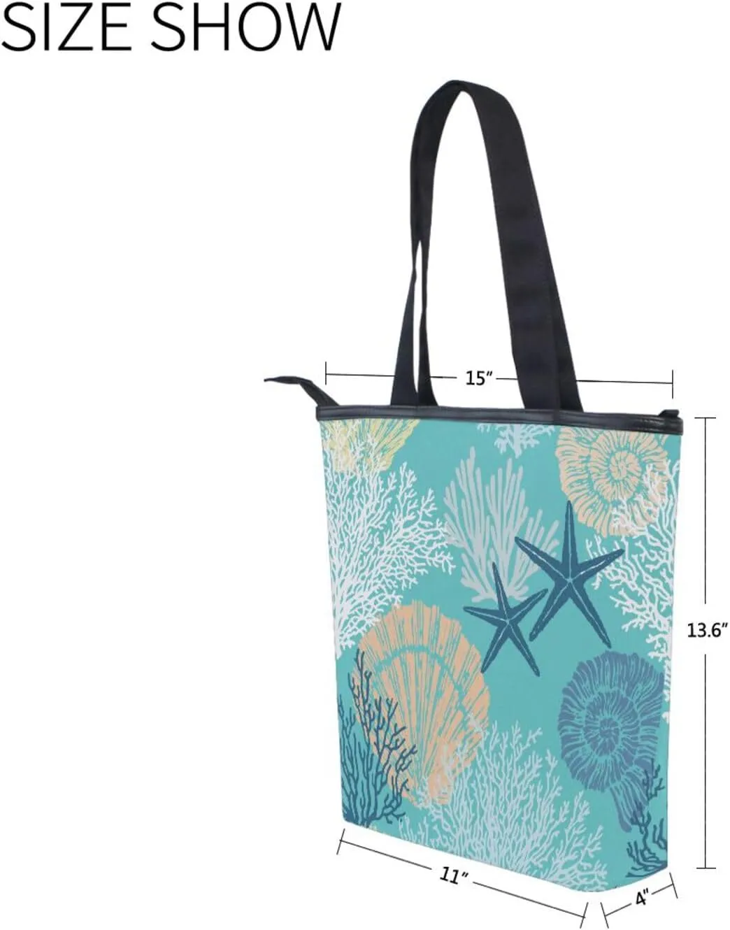 JSTEL Canvas Tote Bag for Women with Zipper Pocket,Canvas Tote Purse Gym Tote Bag Shopping Tote Bag