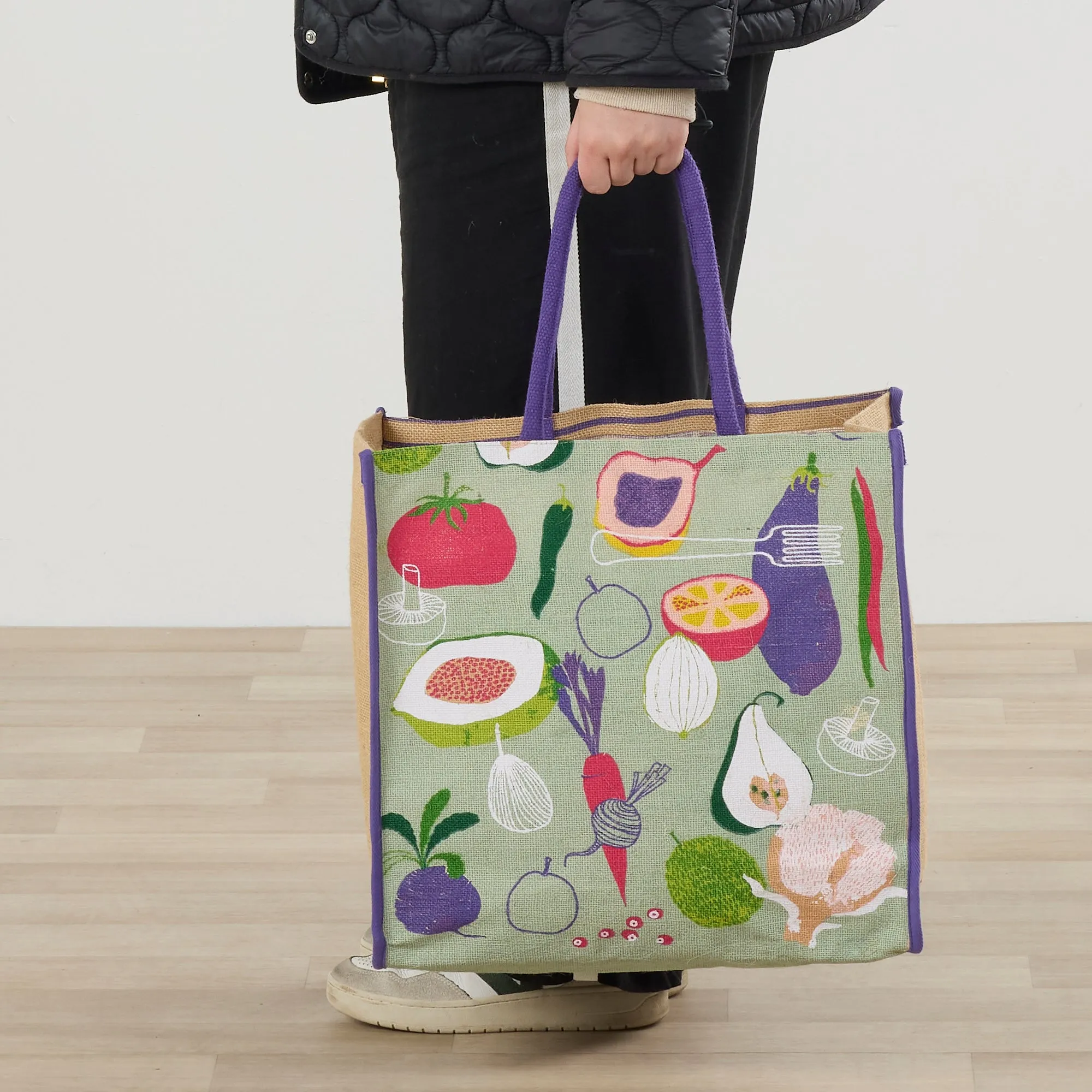 Jute Bag - Fruit & Veggies - Large