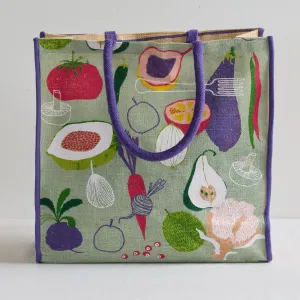 Jute Bag - Fruit & Veggies - Large