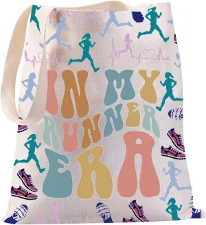 JYTAPP In My Runner Era Tote Bag Marathon Runner Gift Running Woman Marathon Shoulder Bag Cross Country Running Lover Gift