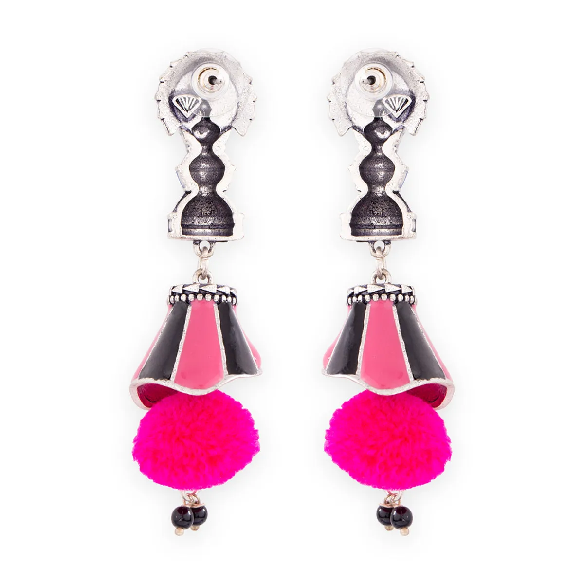 Kalbelia Pom Pom Drop Earrings
