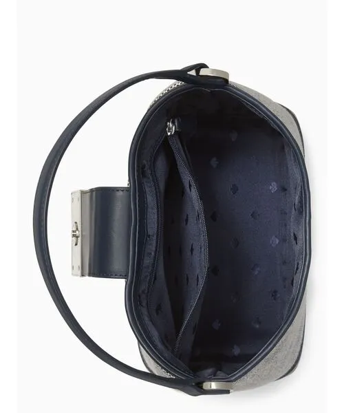 KATE SPADE NY REEGAN CANVAS LEATHER TRIM BUCKET BAG
