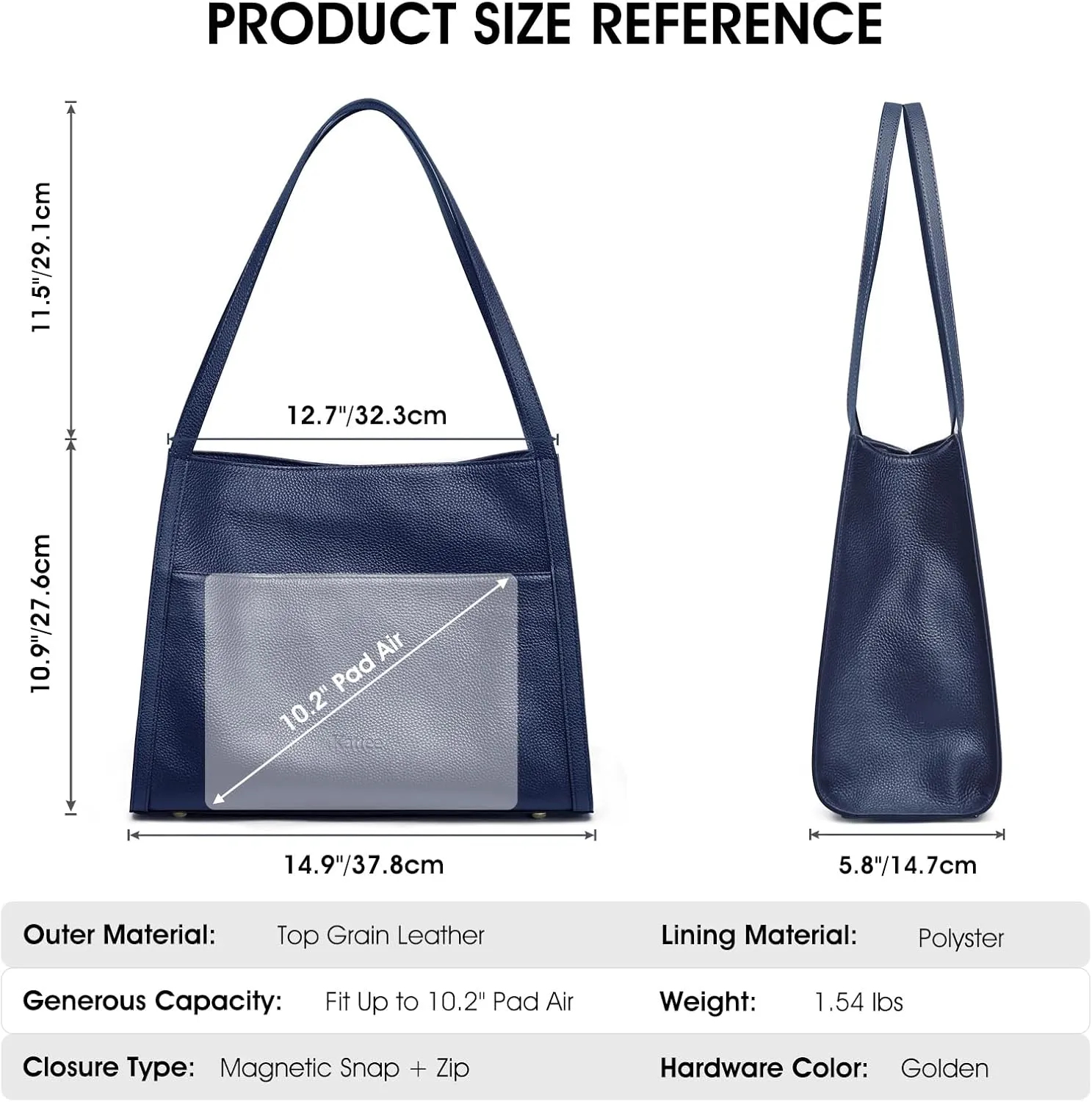 Kattee Leather Tote Bags for Women, Soft Leather Shoulder Purses and Handbags