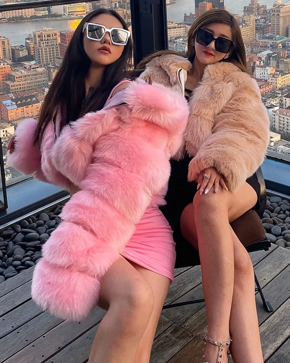 KELYWELL Womens Long Sleeve Faux Fur Cropped Coat Jacket Sherpa Fleece Fuzzy Shaggy Hooded 2023 Fleece Short Warm Jacket