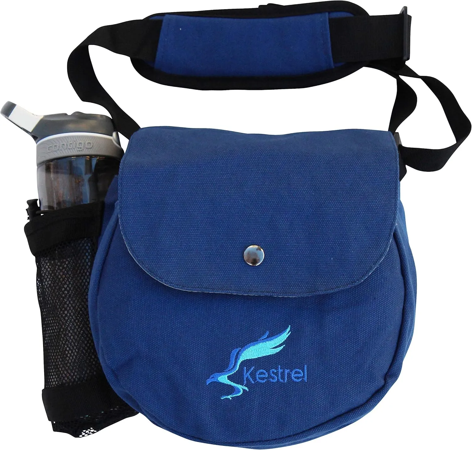 Kestrel Black Disc Golf Bag - Fits 6-10 Golf Discs   Bottle - For Beginner & Advanced Golfers - Extremely Durable Canvas - Frisbee Golf Bag - Small Sling/Shoulder Disc Golf Bag For Men & Women