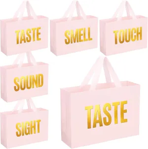 Kolldenn 5 Senses Gift Bags for Him Her Five Senses Gift Bags with Ribbon Handle Gifts Decoration for Birthday Wedding Anniversary Valentine's Day Graduation Party(Pink,12.6 x 8.7 x 4 Inch)