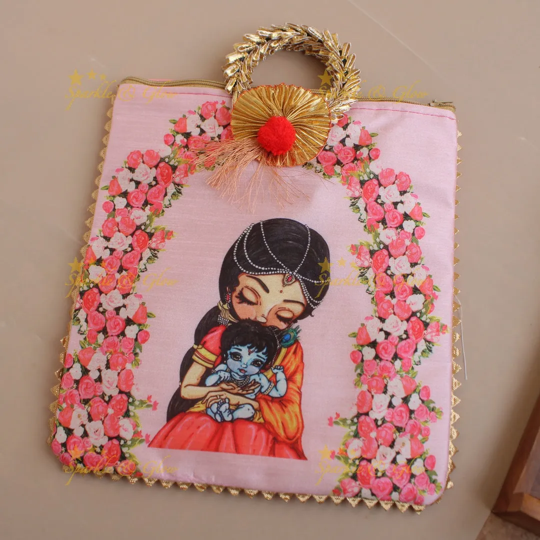 Krishna Yashodha 8.5" Printed Bag