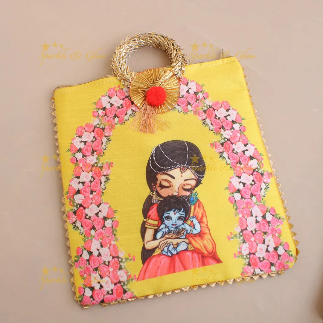 Krishna Yashodha 8.5" Printed Bag