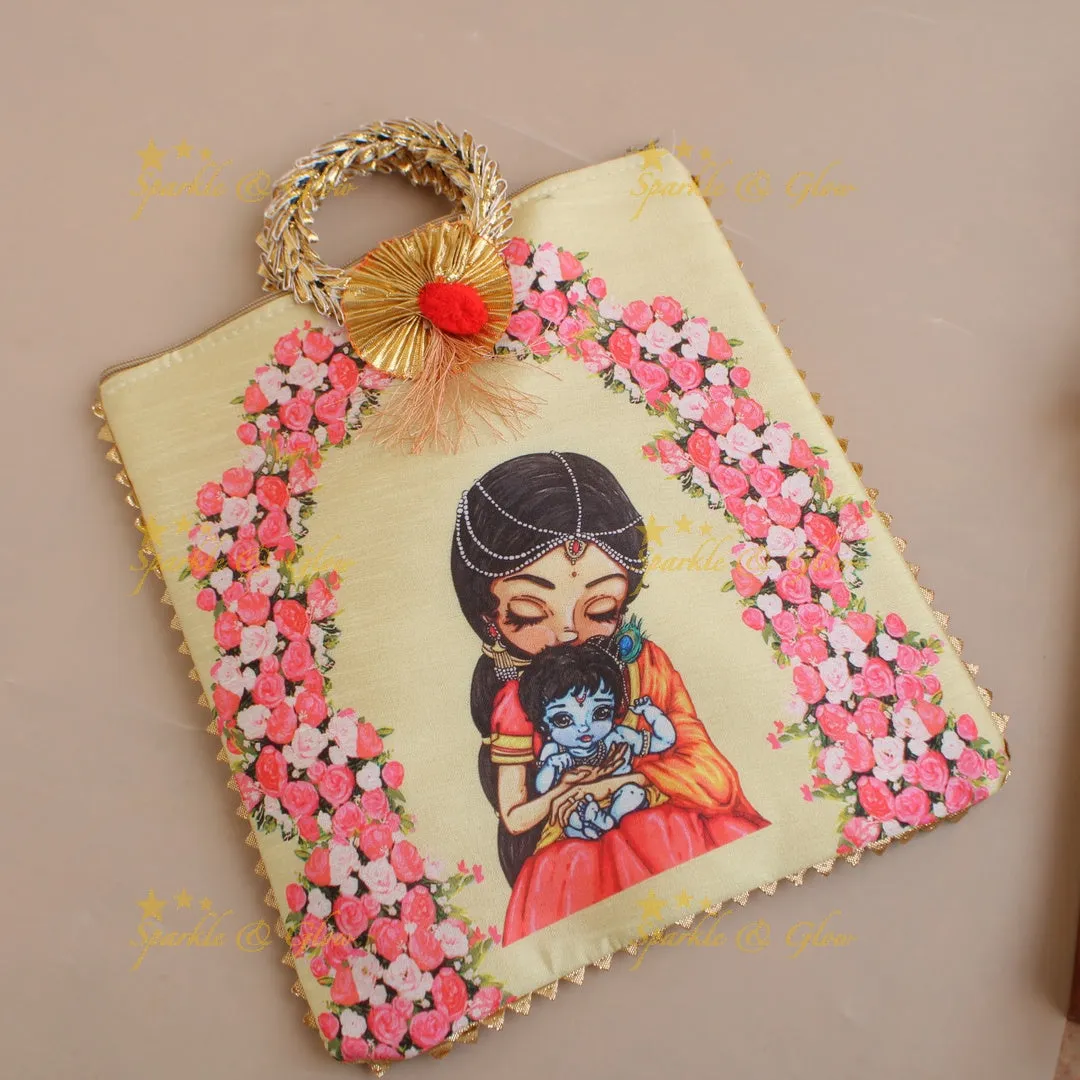 Krishna Yashodha 8.5" Printed Bag