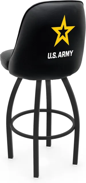 L048 Logo Grizzly U.S. Army Swivel Bar Stool