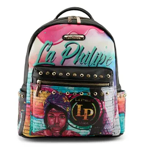 La Philipe Lp1024 2D The Wall Art Backpack Black Canvas