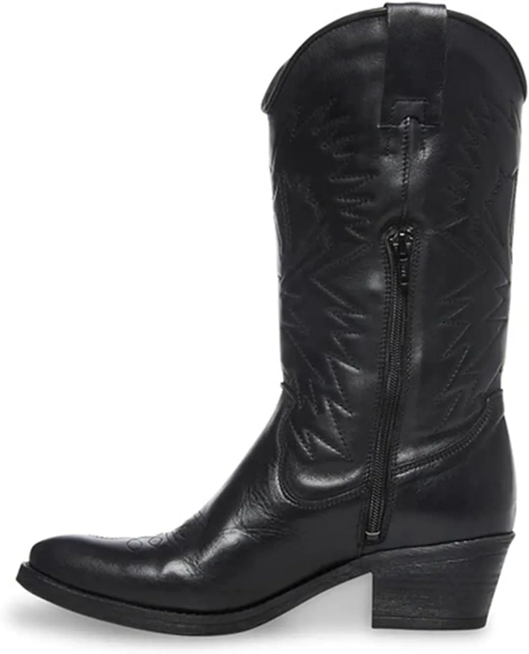 Ladmiple Cowboy Boots For Women Wide Calf Knee High Cowgirl Boots Western Embroidered Pull On Chunky Heel Fashion Boots