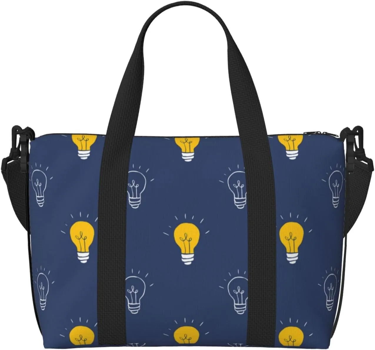 Laptop Tote Bag for Women Work - blue Light Bulbs Pattern Gym Bag for Women Men, Crossbody Travel Bags for Women Men Carry On, Weekender Bags for Women Travel